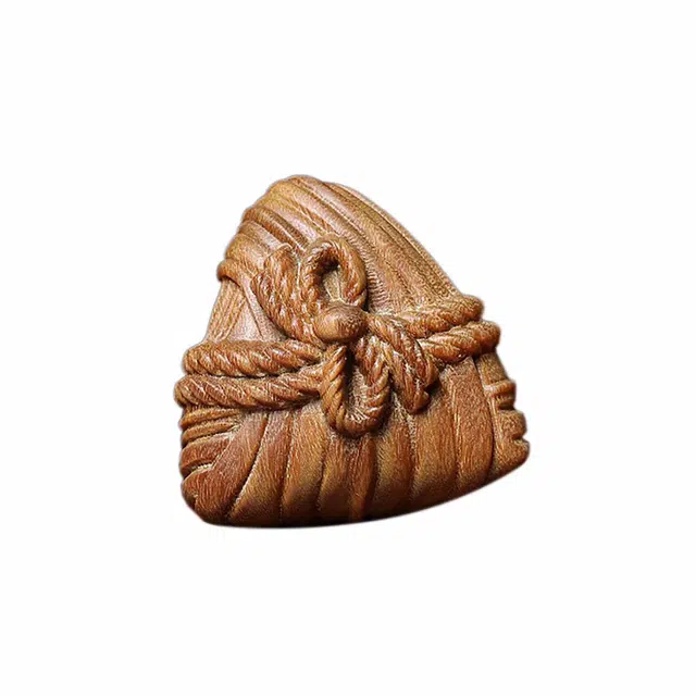 仙友 国潮新中式粽子文玩简约设计轻奢高级感吉祥如意平安顺遂转运#好运 绿檀 木作把件 男女同款情侣款