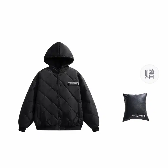 The Simpsons Diamond Plaid Hooded Flight Jacket