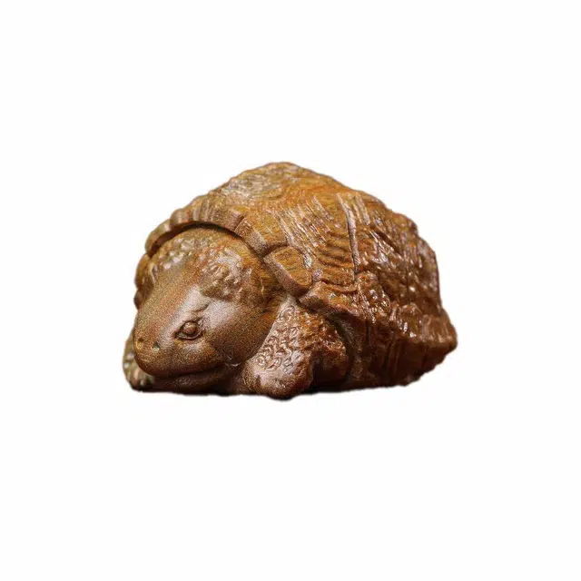 仙友 国潮新中式长寿龟文玩简约设计轻奢高级感吉祥如意平安顺遂转运#好运 绿檀 木作把件 男女同款情侣款