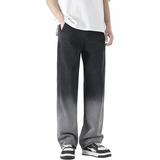 大白鲨 春秋季渐变男宽松直筒裤休闲长裤牛仔裤 男款