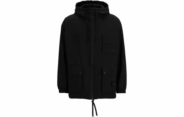 HUGO BOSS Water-Repellent Parka Jacket With Stacked-Logo Buckle