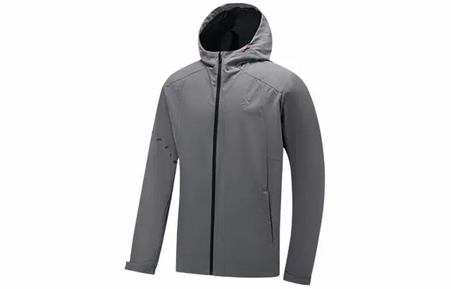 特步 综训系列 防风休闲连帽透气长袖风衣 男款