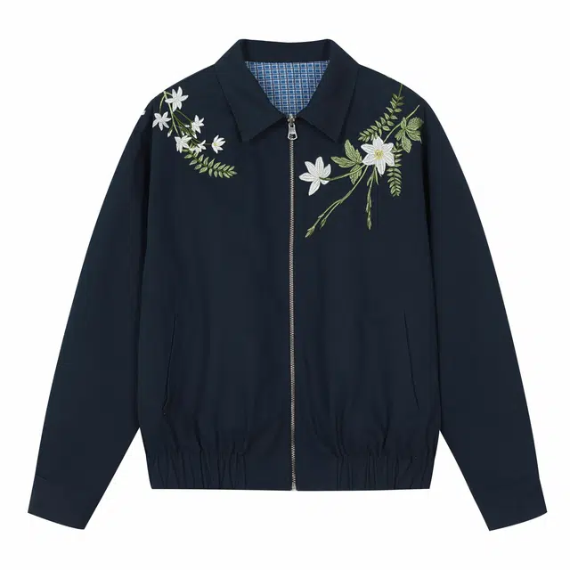 HARSH AND CRUEL Reversible Embroidered Jacket Navy