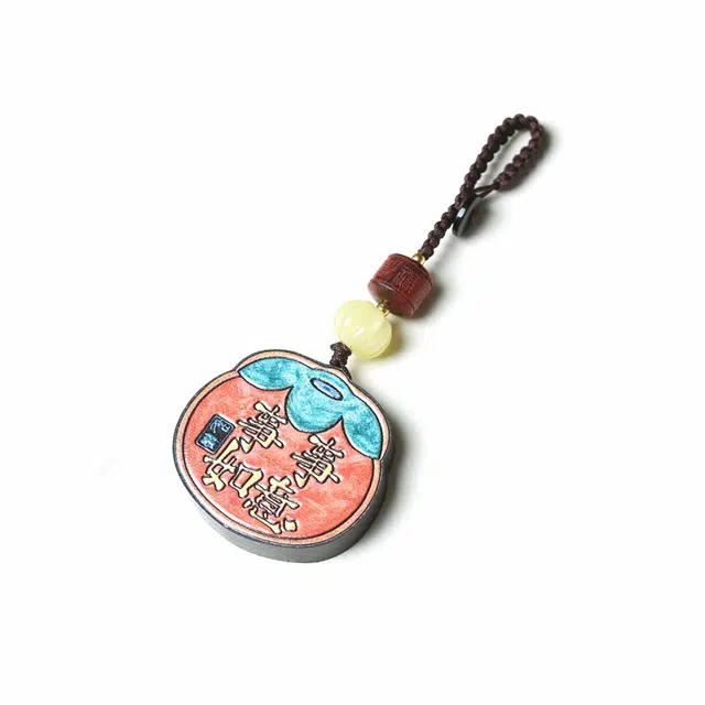 灵晔 柿柿如意 新中式国风轻奢高级感 平安顺遂 好运莲莲 八方来财国潮 檀木 挂件 男女同款情侣款