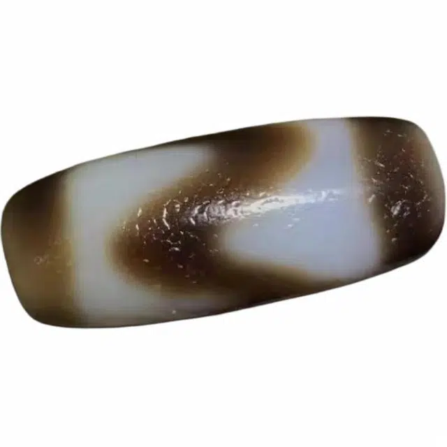 灵运宝 转运招财虎牙天珠色泽分明老矿风化油润包浆老料器磨损到位天然 玛瑙 吊坠 男女同款情侣款