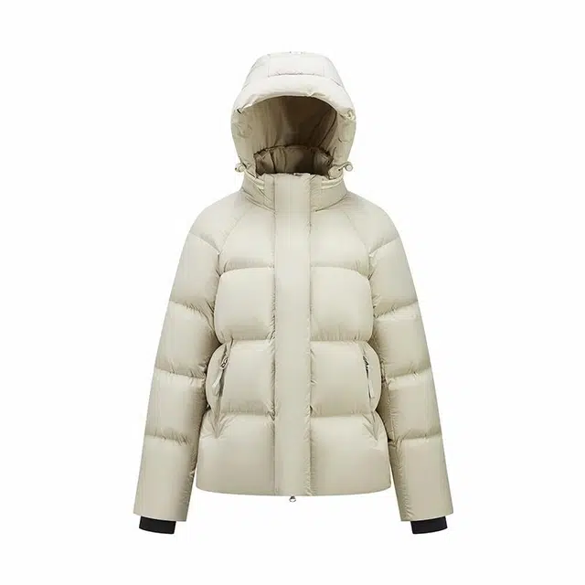 雅鹿 纯色短款时尚韩版可脱卸帽宽松加厚保暖面包服羽绒服 男女同款