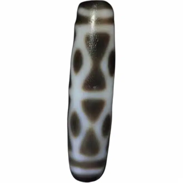 灵运宝 转运招财金刚杵天珠黑白分明老矿风化油润包浆老料器磨损到位天然 玛瑙 吊坠 男女同款情侣款