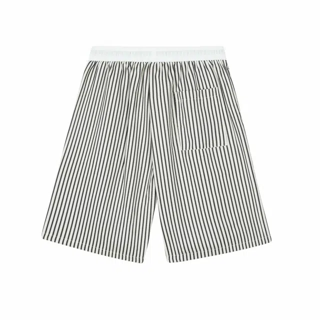 颂希尔 条纹薄款高街潮流宽松沙滩五分休闲短裤 男女同款
