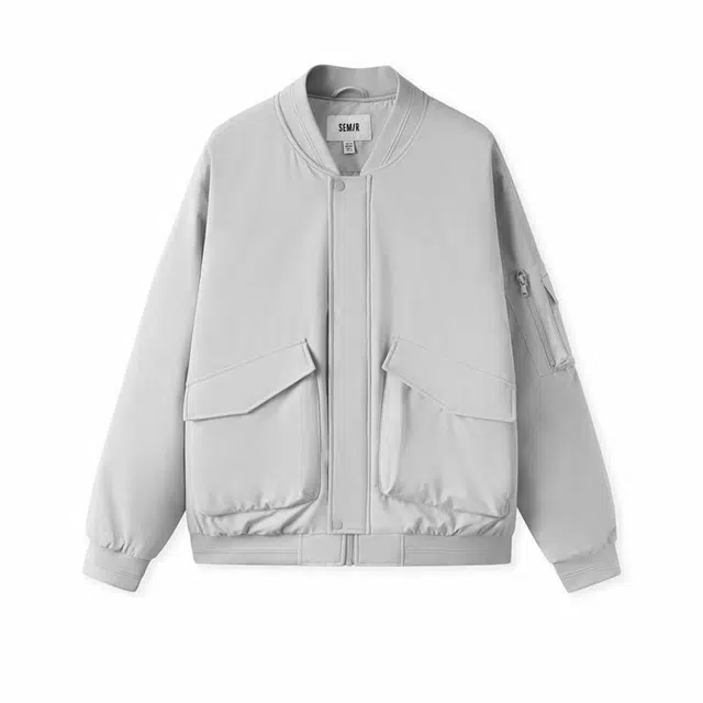 森马 厚版飞行员棒球领防水防风纯色长袖棉服 男款