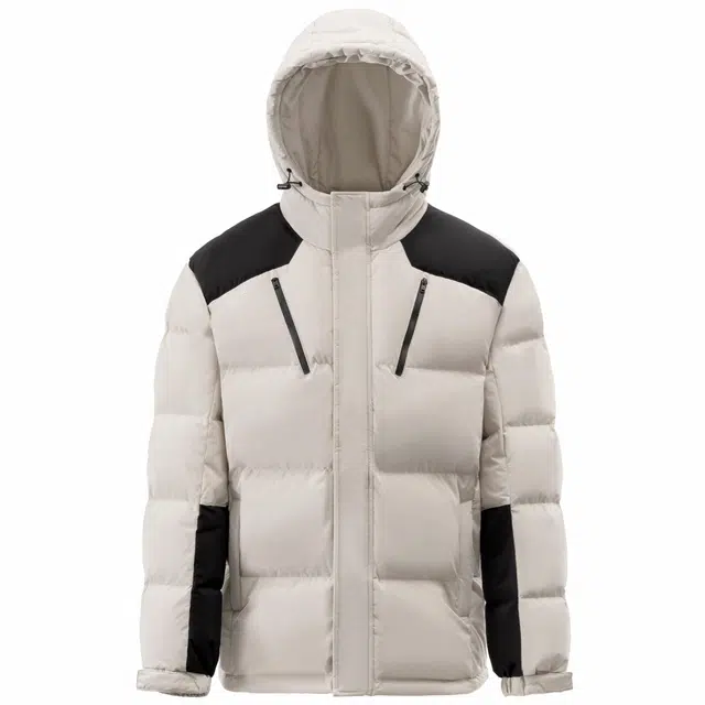 CAMEL Warm Fleece Colorblock Puffer Jacket