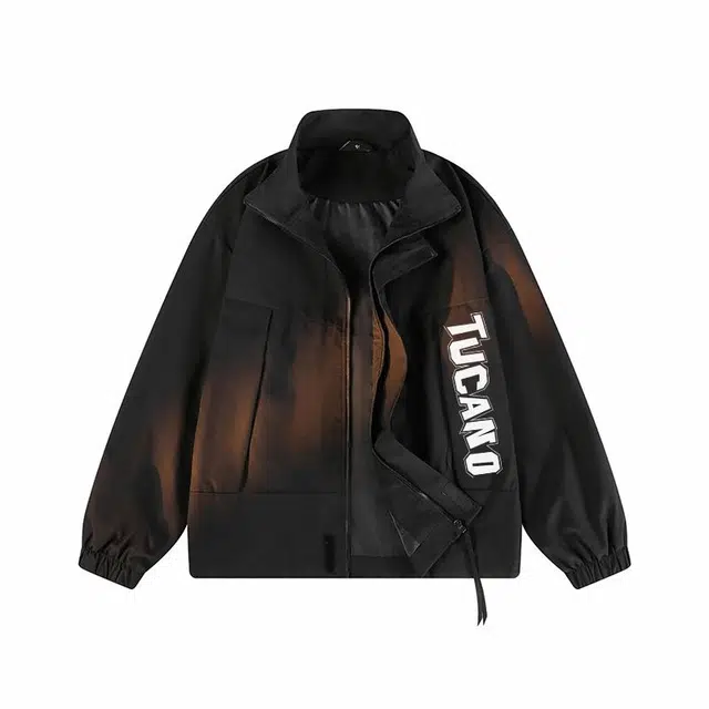 啄木鸟 品牌字母印花山系户外宽松百搭飞行防风防水教练夹克外套 男女同款