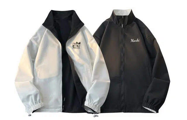 王者荣耀 梦奇款 双面穿拼接美式嘻哈街头撞色高街字母趣味卡通印花立领户外防风休闲宽松舒适飞行员教练夹克外套 男女同款