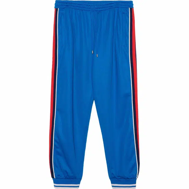 Gucci FW22 Striped Knit Sweatpants Blue
