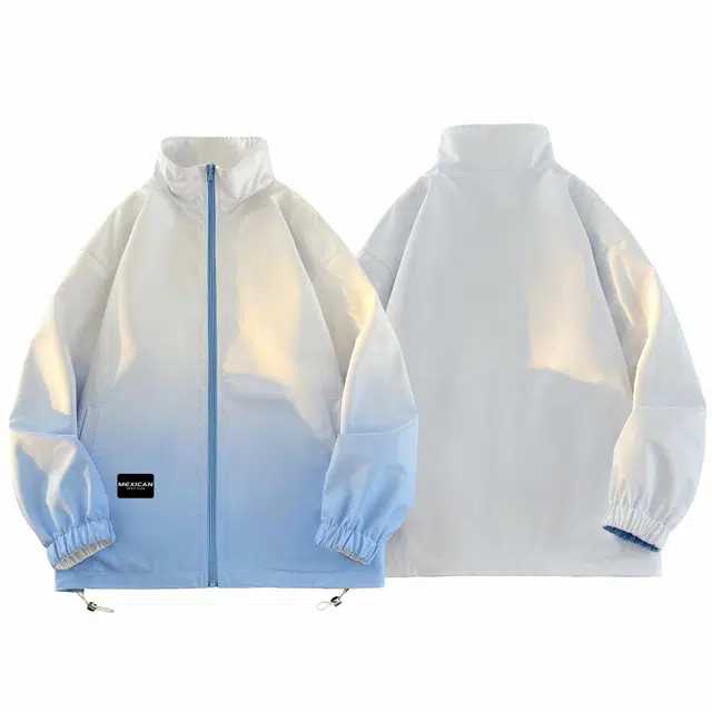 稻草人 双面穿美式渐变简约基础拉链工装运动服宽松休闲户外跑步夹克外套 男女同款