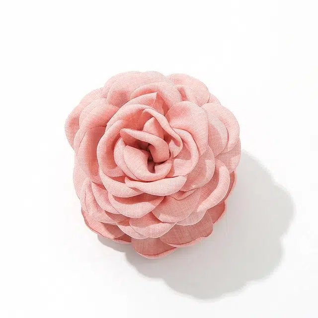 如花梦 红色玫瑰花朵抓夹高级感红花头饰大号花花 布艺 发夹 女款