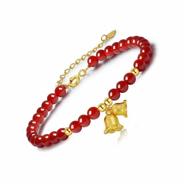 骊碧 新中式小众饰品铃兰花百搭高级感高档浪漫有意义 仪式感 玛瑙 手链 女款