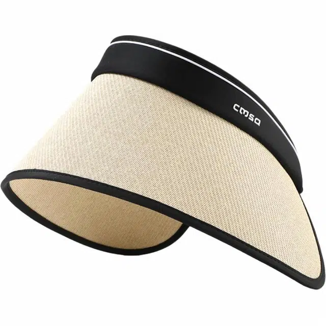 浪莎 夏季环绕式全脸遮阳空顶太阳帽户外沙滩草编太阳帽防紫外线 纤维素纤维 防晒帽 女款