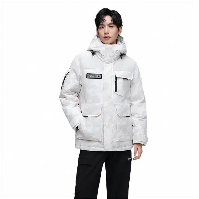 雅鹿 加厚连帽户外保暖长袖羽绒服 男女同款