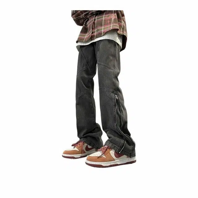 极限涡轮 美式复古百搭长裤牛仔裤 男女同款