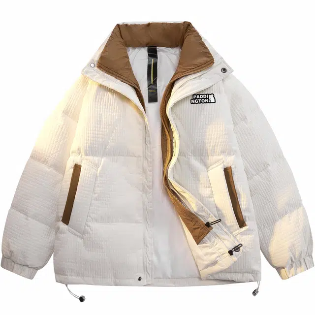 帕丁顿熊 基础小熊贴标拼接宽松休闲防风防寒保暖羽绒服 男女同款