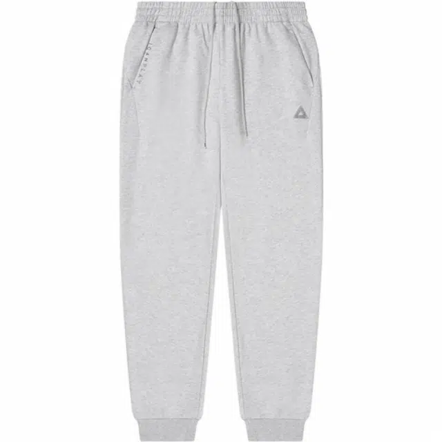 匹克 纯色松紧腰系带束脚运动裤 男款 白花灰