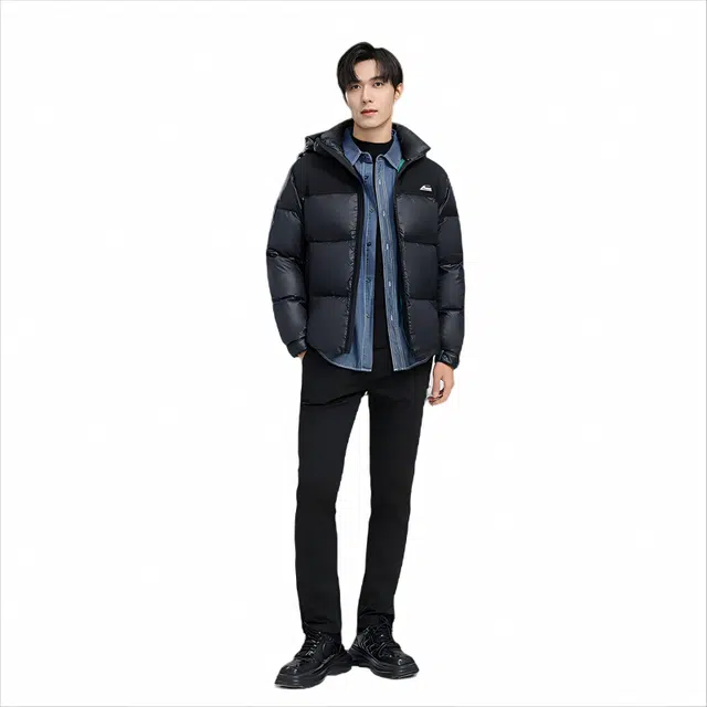 雅鹿 连帽时尚保暖百搭休闲羽绒服 男款