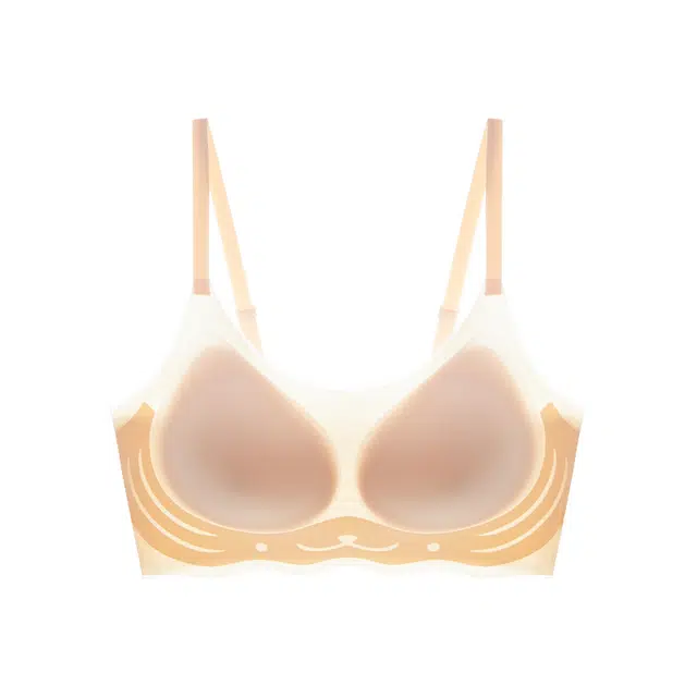 都市丽人 冰丝超薄聚拢收副乳固定杯美背心式文胸 女款 肤色