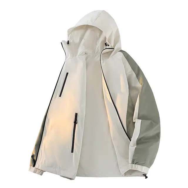 寻星记 美式潮牌经典软壳拼色双面穿山系户外宽松百搭耐磨防风防水长袖连帽冲锋衣夹克 男女同款