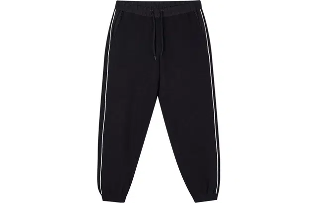 速写 纯色松紧束脚休闲裤 男款 黑色