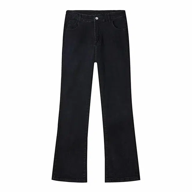 华夏儿女 美式高街潮流百搭水洗微喇废土风牛仔裤 男女同款