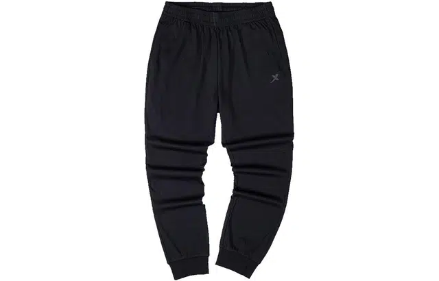 特步 纯色薄款透气束脚针织运动裤 男款