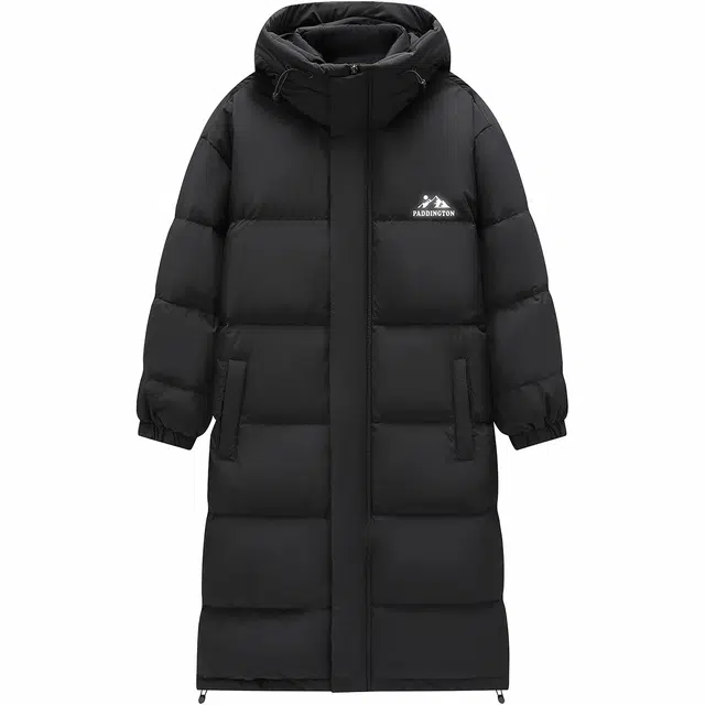 帕丁顿熊 基础款反光雪山印花纯色宽松休闲连帽防风防寒保暖加厚羽绒服 男女同款