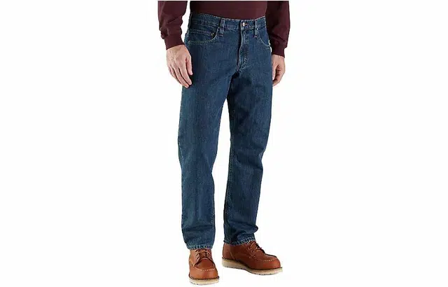 Carhartt 104942 FLANNEL-LINED 5-POCKET JEAN Logo RELAXED FIT Canal