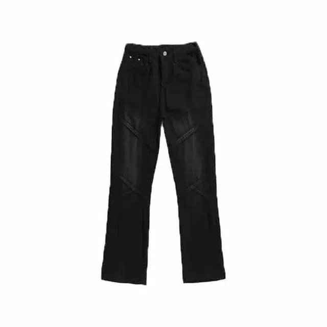 佐菲利 美式潮牌拼接休闲高街直筒牛仔裤 男女同款