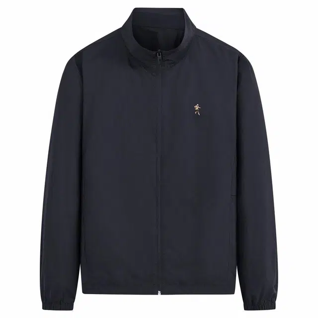 与狼共舞 百搭纯色立领轻薄透气抗紫外线易打理抗皱舒适夹克外套 男款 藏青