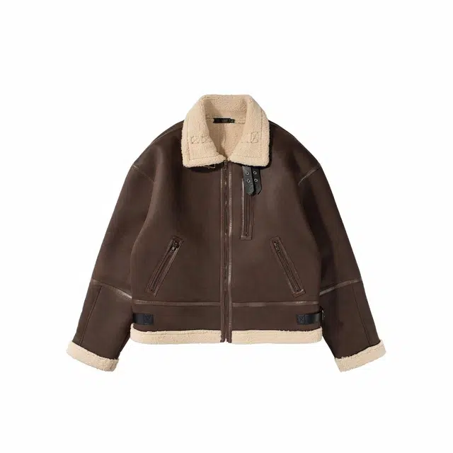 我是大卫 复古纯色百搭简约翻领夹克外套 男女同款 棕色