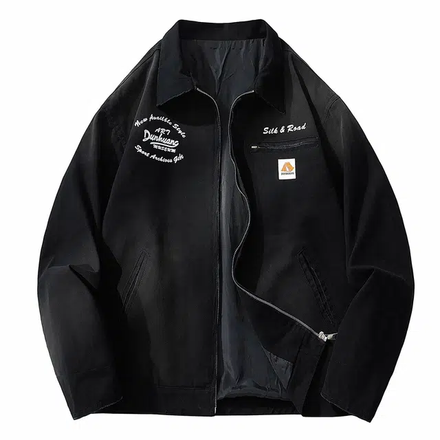 敦煌博物馆 宽松字母休闲百搭长袖夹克外套 男女同款