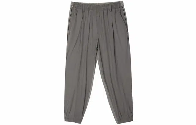 速写 牛仔拼接束脚针织休闲裤 男女同款