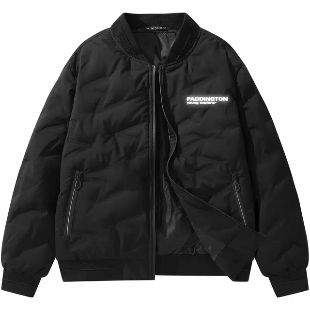 帕丁顿熊 简约字母印花纯色休闲防风防寒保暖舒适羽绒服 男女同款