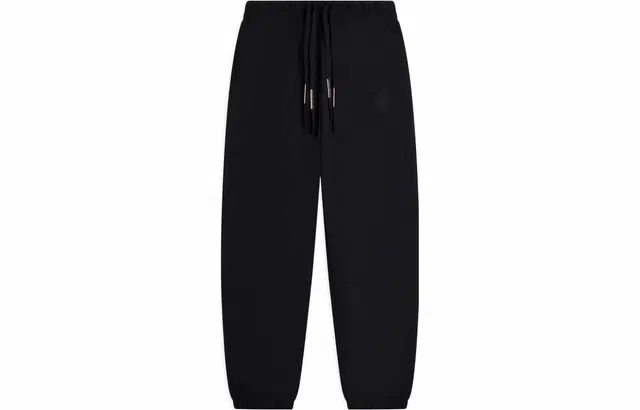 李宁 运动生活系列 纯色中腰直筒束脚运动裤 男款 黑色