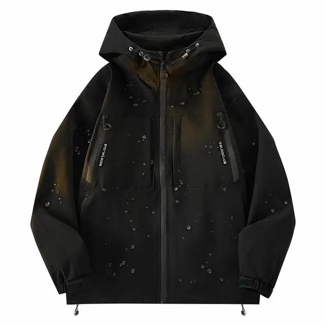 雅鹿 美式户外山系高街纯色户外连帽简约休闲宽松工装高级感夹克外套 男女同款