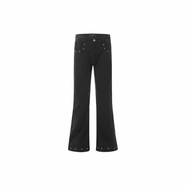 极限涡轮 休闲时尚宽松牛仔裤 男女同款 黑色