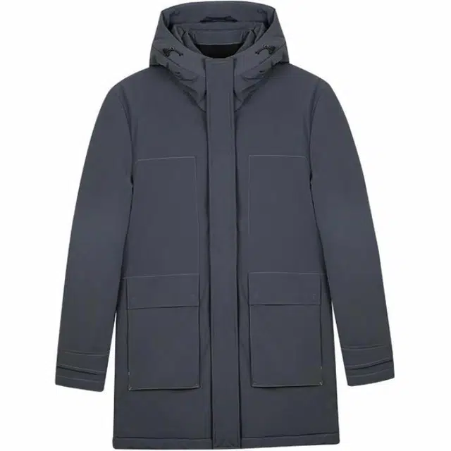 才子 温暖抗寒保暖加厚可拆卸帽纯色羽绒服 男款