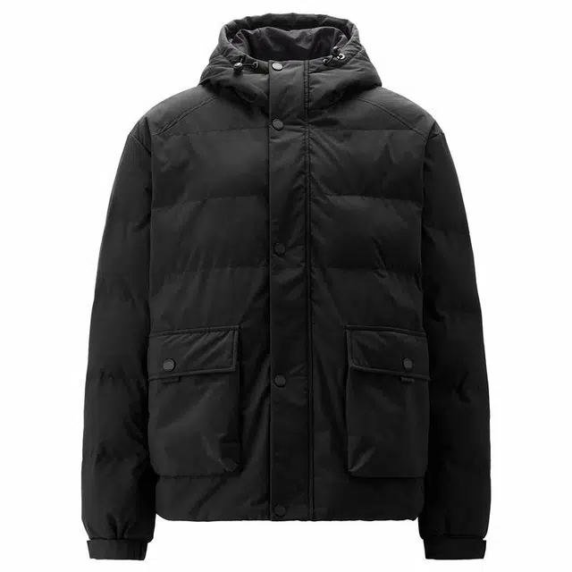 佐丹奴 工装大口袋连帽梭织棉衣外套棉服 男款