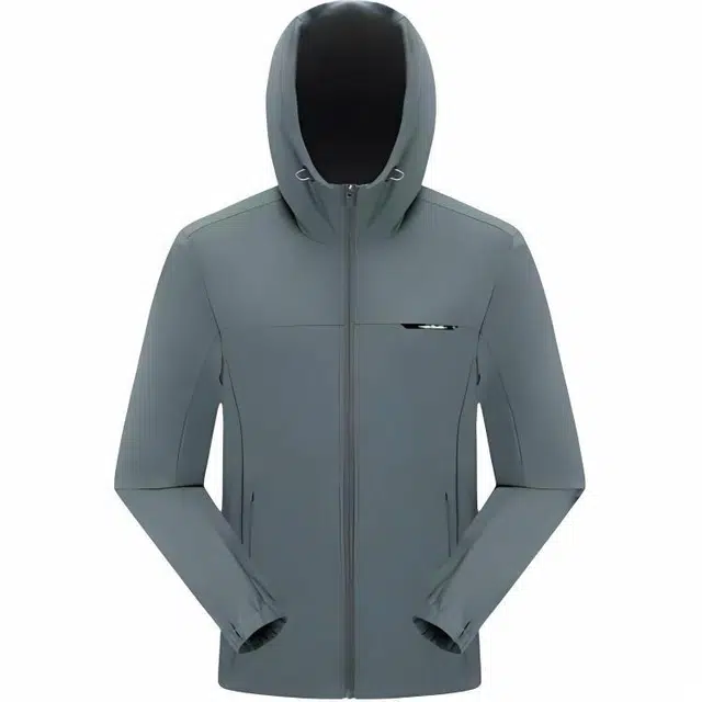 探路者 运动休闲简约纯色连帽夹克外套 男款