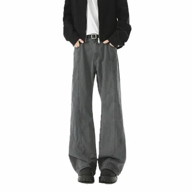 佐菲利 休闲简约直筒宽松百搭舒适牛仔裤 男女同款