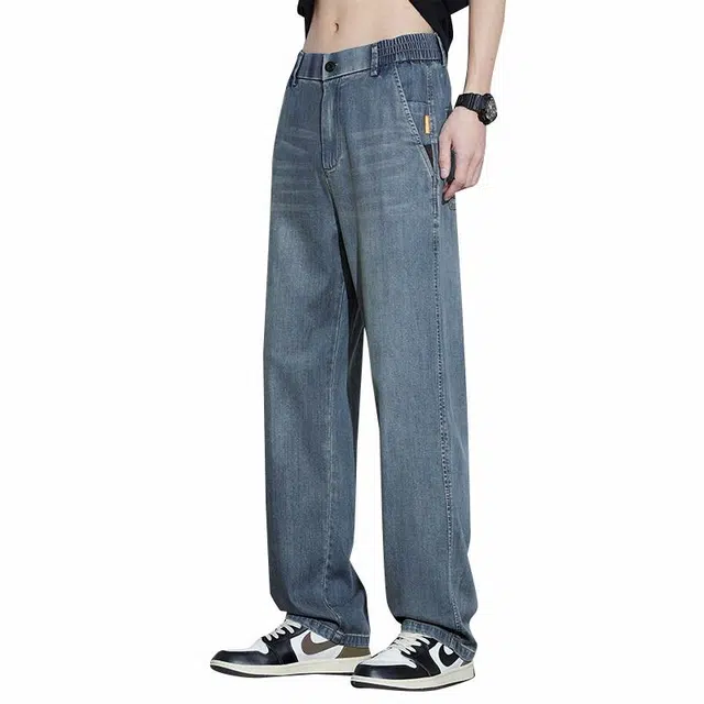 协协乐 美式复古休闲薄款宽松直筒牛仔裤 男女同款