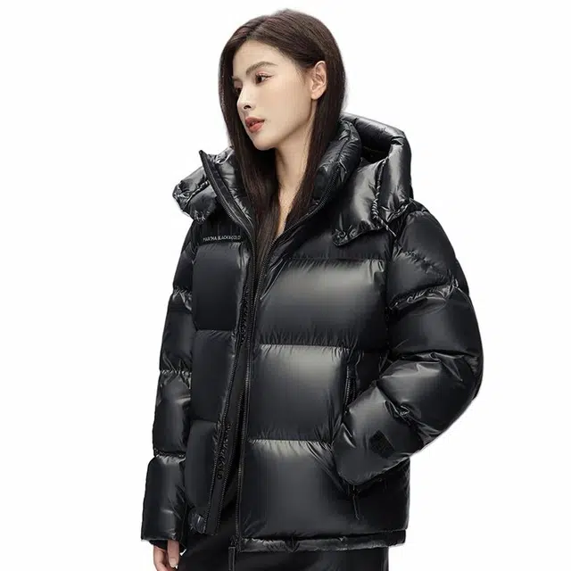 雅鹿 时尚宽松通勤羽绒服 男女同款 黑色