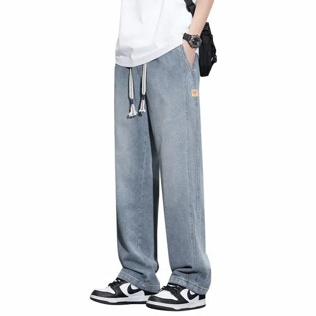 协协乐 星空纹宽松直筒百搭休闲牛仔裤 男女同款