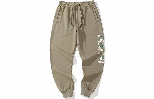 木村三社 栀子花字母印花宽松束脚休闲裤 男女同款